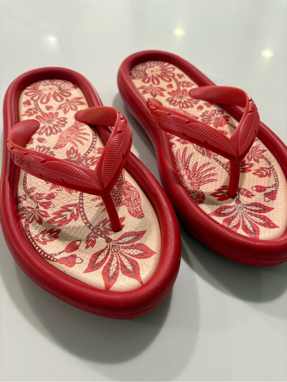 FARM Rio Red Floral Flip-Flop Sandals